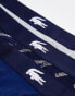 Фото #2 товара Lacoste 3 pack logo stretch cotton trunk in blue