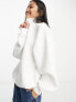 Фото #1 товара Bershka quarter zip sweatshirt in white