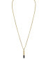 ფოტო #2 პროდუქტის Gold-Tone & Black IP Stainless Steel Black Spinel Pendant Necklace, 24" + 2" extender