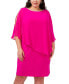 Фото #7 товара Plus Size Embellished Chiffon-Overlay Dress