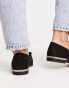 New Look suedette loafer in black with chain heel detail