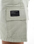 Фото #3 товара ASOS DESIGN slim cargo short with patch in sage