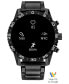 Unisex CZ Smart Wear OS Black-Tone Stainless Steel Bracelet Smart Watch 45mm