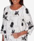 ფოტო #3 პროდუქტის Women's Opposites Attract Geometric Crew Neck Top