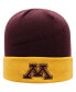 Шапка вязаная Top of the World для мужчин Minnesota Golden Gophers Maroon and Gold Core 2-Tone Maroon, Gold - фото #1