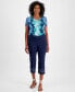 ფოტო #1 პროდუქტის Women's Embroidered-Hem Capri Pants, Created for Macy's