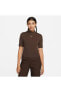 Фото #5 товара Sportswear Essentials Mock Short-Sleeve Top Kahverengi Kadın T-shirt