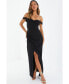 Фото #1 товара Women's Ruched Bardot Wrap Maxi Dress