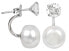 Original earrings with real pearl and 2in1 crystal JL0059