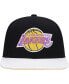 Фото #2 товара Men's Black, White Los Angeles Lakers Hardwood Classics Wear Away Visor Snapback Hat