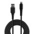 Фото #2 товара Lindy 3m Reinforced USB Type A to Lightning Cable - 3 m - Lightning - USB A - Male - Male - Black