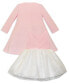 Фото #1 товара Baby Girls Floral Embroidered Knit Ottoman Coat Dress Set