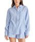 ფოტო #1 პროდუქტის Women's Juna Cotton Striped Collar Shirt