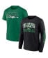 Фото #1 товара Men's Black, Kelly Green Philadelphia Eagles Throwback T-shirt Combo Set