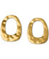 ფოტო #1 პროდუქტის 18k Gold-Plated Hammered Front-Facing Hoop Earrings