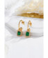 ფოტო #4 პროდუქტის Emerald Green Drop Hoop Earrings