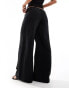 & Other Stories linen blend wide leg trousers with drawstring waist in black