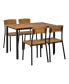5 PC Contemporary Dining Set Table with 4 Chairs Compact Kitchen Seating