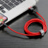 Фото #4 товара Wytrzymały elastyczny kabel przewód USB Iphone Lightning QC3.0 2.4A 1M czerwony