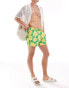 Фото #2 товара ASOS DESIGN swim shorts in short length in green floral print