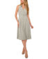 ფოტო #1 პროდუქტის Women's Sleeveless V-Neck Belted Waist Midi Shirt Dress