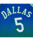 Men's Jason Kidd Green and Navy Dallas Mavericks 1994/95 Hardwood Classics Fadeaway Swingman Player Jersey