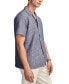 Men's Tropical Leaf Jacquard Short Sleeve Camp Collar Shirt