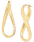 Фото #1 товара Textured Infinity Style Hoop Earrings in 10k Gold