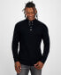 Фото #1 товара Men's Faux-Leather-Trim Mock-Neck Sweater, Created for Macy's