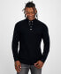 Men's Faux-Leather-Trim Mock-Neck Sweater, Created for Macy's