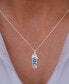 ფოტო #2 პროდუქტის Lab-Created Blue Opal Sea Horse 18" Pendant Necklace in Sterling Silver