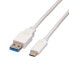 Фото #1 товара VALUE USB 3.1 Cable - A-C - M/M 1 m - 1 m - USB A - USB C - USB 3.2 Gen 2 (3.1 Gen 2) - White