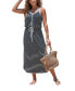 Фото #1 товара Women's Striped V-Neck Drawstring Waist Maxi Beach Dress