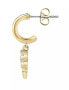 Gold-plated single earrings with crystals LPS02AQM05