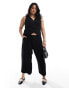 Фото #1 товара ASOS DESIGN Curve dad culotte with linen in black