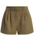 ფოტო #10 პროდუქტის Women's Washed Twill Pleated Shorts