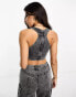 AFRM Emma wrap top in black acid wash