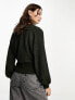 Фото #3 товара Object wrap front knitted cardigan in deep green