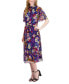 Women's Mock Neck Flutter-Sleeve Midi Dress