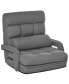 Фото #1 товара Convertible Floor Sofa Bed, Recliner Armchair Upholstered Sleeper Chair with Pillow for Living Room Bedroom Lounge, Grey