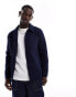 ASOS DESIGN wool look shacket in navy