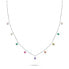 Silver necklace with colored zircons NCL60W