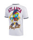 Men's White the Smurfs Atlanta Baseball Ringer T-Shirt Бело-синий, L - фото #3