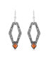 ფოტო #1 პროდუქტის Sterling Silver and Geometric Shape Tiger's Eye Gemstone Lever Back Earrings