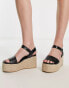 Glamorous – Espadrilles-Sandalen in Schwarz mit Plateausohle