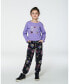 Big Girls Joggers Black Printed Rainbow Hearts