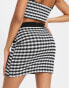 Фото #2 товара Miss Selfridge co-ord mono boucle mini skirt in black and white check