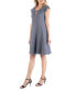 Фото #3 товара Scoop Neck A-Line Dress with Keyhole Detail