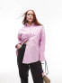 Фото #3 товара Topshop Curve oversized deep cuff shirt in pink