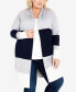 ფოტო #1 პროდუქტის Plus Size Keelyn Colorblock Cardigan Sweater